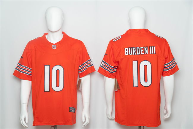 Men's Orange Chicago Bears #10 Luther Burden III 2026 F.U.S.E. Vapor Untouchable Limited Stitched Football Jersey